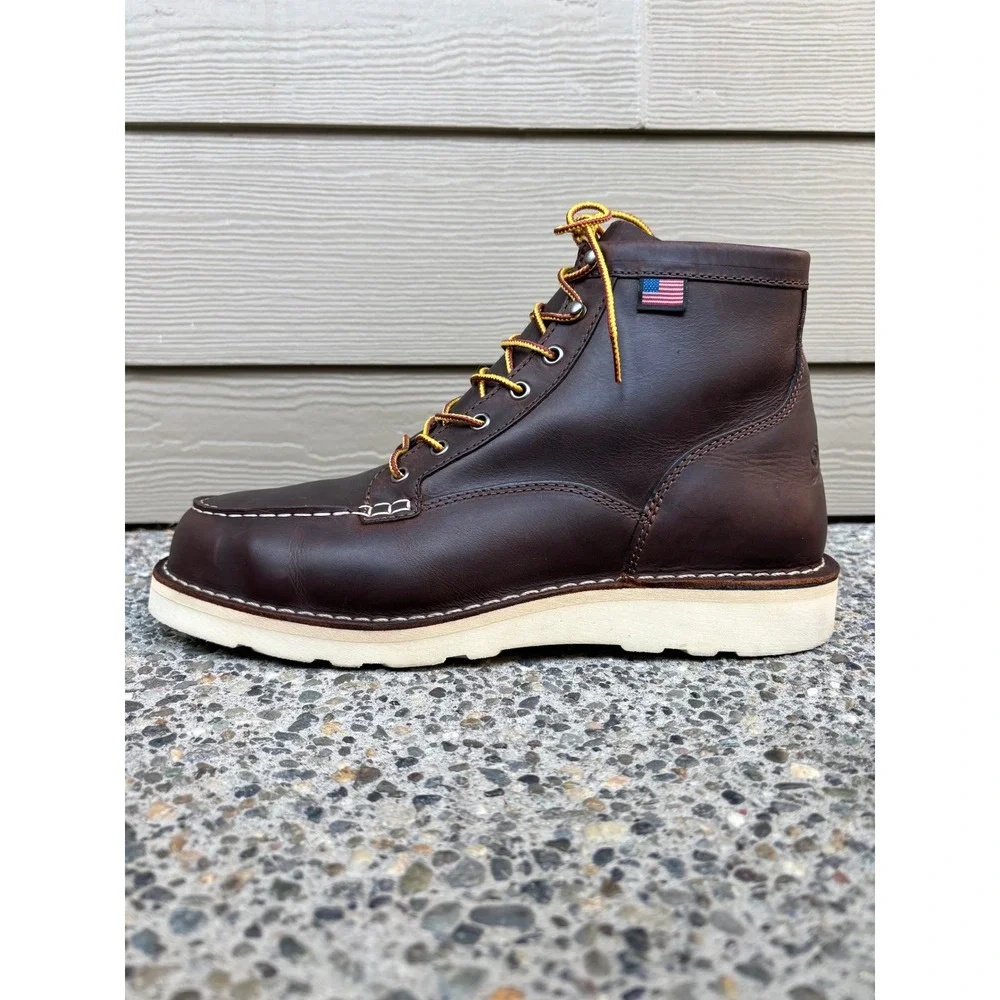 Danner Bull Run Moc Toe 6 Brown Steel Toe Work Boots 15564 Mens 12 EE Wide USA